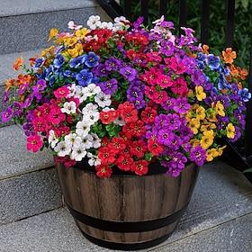 9/18PCS Vibrant Artificial Eucalyptus Flowers, Multi-Color Faux Flower Arrangements, Bright 9 Colors, High-Quality Plastic Hanging Decorations, Suitable for Ba
