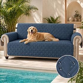 100% Waterproof Sofa Covers for Dogs Pets Couch Covers For 3 Cushion Couch Sofa Pet Friendly Recliner Cover ,Burgundy Couch Protector Slipcover for 1/2/3/4 Cus