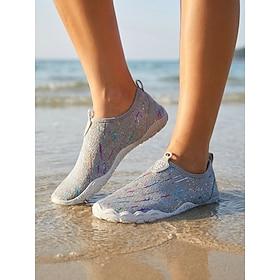 Grå vandsko til kvinder, hurtigttørrende – lette, åndbare, skridsikre, slip-on aqua-sneakers til strand, svømning, yoga, gåture, rejser og udendørsaktiviteter