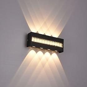 LED udendørs væglampe op/ned belysning indendørs 4/6/8 hoveder buet vandtæt ip65 væglampe moderne soveværelseslampe varmt hvidt lys ac110-240v