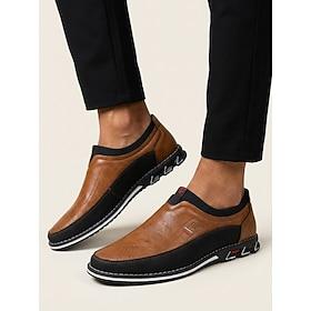 Men's Faux Leather Wedding Loafers Casual Slip-On Dress Shoes for Groomsmen and Wedding Guests