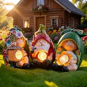 Solar Resin Fruit Lamp Outdoor Garden Villa Decoration Courtyard Lamp Waterproof Luminous Fruit Hanging Lamp LED Shaped Lamp 1pc