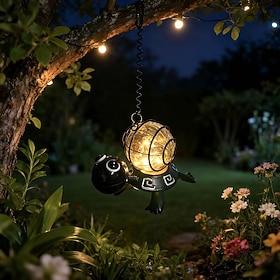 Outdoor Solar Waterproof Iron Hollow LED Turtle Decorative Light, Hanging Lantern for Garden, Yard, Pathway, Pond, Trees – Ambient Landscape Lighting