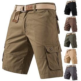 Men's Tactical Cargo Cargo Shorts Shorts Casual Shorts Buttons Multiple Pockets Plain Comfort Breathable Knee Length Casual Outdoor Vacation Fashion Streetwear
