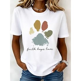 Women's T Shirt Print Floral Graphic Fashion Stylish Classic Short Sleeve Crew Neck Regular Tops Casual Daily Weekend Blue Green with beige Black White Yellow
