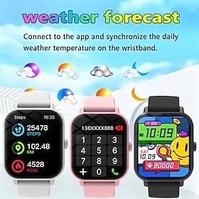 Smartur til mænd og kvinder (foretag/besvar opkald), fitnesstracker med gør-det-selv-tapet, pulsmåler, søvnmonitor, vejrudsigt, skridttæller, IP68 vandtæt smar