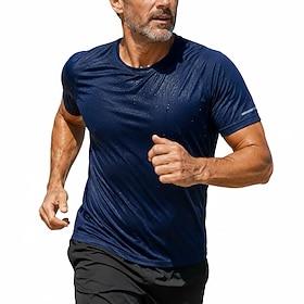 Men's T Shirt Tee Top Short Sleeve Crew Neck Summer Spring Plain Athletic Quick Dry Slim Plain Casual Sports Black White Gray Top Tee for Men