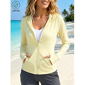Women's UPF40 Sun Protective Jacket Quick Dry Moisture Wicking Stretchy Long Sleeve Hooded Jacket