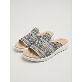 Women's Bohemian Print Slide Sandals - Lightweight Cushioned Comfort Slippers with Non-Slip Sole, Casual Summer Beach Slides for Vacation, Indoor, Travel and D