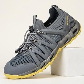 Herre grå gule vandsko, åndbare, hurtigttørrende udendørs sneakers, let skridsikkert fodtøj til trailsport, vandring, trekking, strandture og afslappet udendør