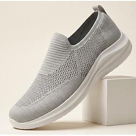 Men's Casual Daily Knit Comfortable Breathable Slip-on Dark Grey Black and White Beige / White Summer Spring All Seasons