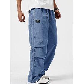 Men's Trousers Casual Pants Baggy Pants Parachute Pants Quick-dry Pants Drawstring Pocket Plain Lightweight Breathable Full Length Casual Daily Outdoor Fashion