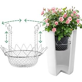 Justerbar plantekasseindsats til store potter, kraftige rustfrie planteforhøjere i rustfrit stål, universal pasform, 30-45 cm, hæv planterne for at reducere jo
