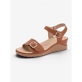 Women's Brown Comfort Wedge Sandals with Arch Support - Lightweight All-Day Comfort Adjustable Width Strap Sandals with Non-Slip Sole for Walking, Travel Casu