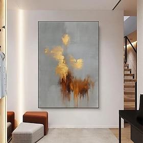 100 Hand Painted Abstract Minimalist Gray Gold Landscape Muted Color Painting Painting Original Artwork Fine Art Stretched Canvas