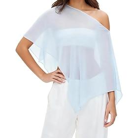 Women's Wrap Shrug Mother's Wraps Bridal's Wraps Wedding Guest 's Wraps Elegant Ladies Formal Style Sleeveless Chiffon Wedding Wraps With Pure Color For Daily