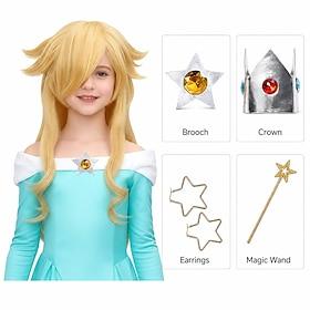 Blonde Princess Wig for Girls Costume Cosplay Long Wavy Wig