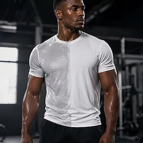 Men's T Shirt Tee Top Short Sleeve Crew Neck Summer Spring Plain Casual Athletic Quick Dry Slim Casual Daily Sports Black White Gray Top Tee for Men