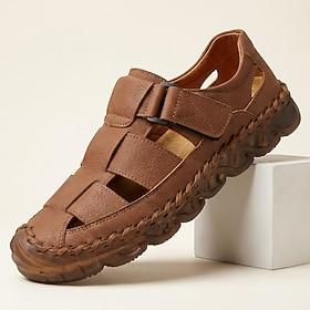 Men's Brown Fisherman Sandals Closed-Toe Casual Summer Shoes Lightweight Comfort Outdoor Footwear for Travel, Vacation, Daily Leisure and Warm Weather Wear