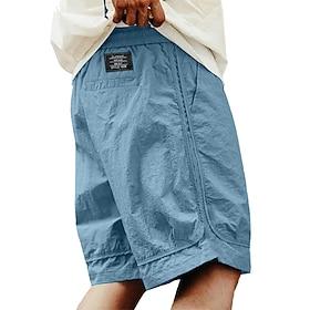 Men's Active Shorts Casual Shorts Athletic Short Pocket Elastic Waist Plain Plain Solid Quick Dry Breathable Knee Length Outdoor Gym Training Sports Sport Blue