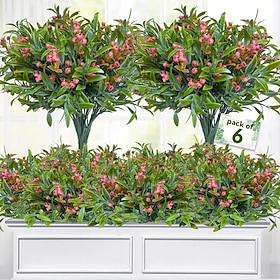 6 bundter kunstige gypsophila-blomster, falsk babyåndebuket til gør-det-selv-blomsterarrangementer, udendørs have, terrasse, gårdspladsdekoration, UV-resistent
