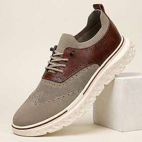 Men's Two-Tone Casual Oxford Shoes Lightweight Lace-Up Comfort Dress Sneakers Smart Casual Footwear for Men, Suitable for Office, Business Casual, Travel and E