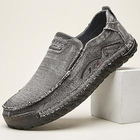 Grå slip-on loafers til mænd, lette og komfortable vandresko til hverdag, rejser, kørsel, weekendfritid og afslappet smart casual look