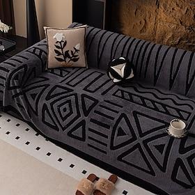 Luxury Plush Sofa Cover - Thick Faux Fur Couch Throw Blanket - Full Coverage All-in-One Furniture Protector for Fall Winter