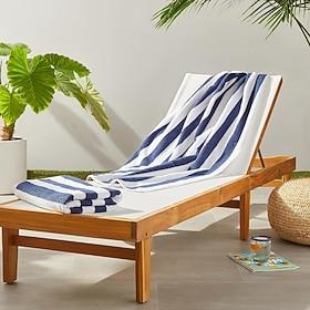 Cotton Beach Towel Oversized Cabana Striped Pool Towel Soft Absorbent Thick Terry Bath Towel for Beach Chair Gym Travel Hotel Camping