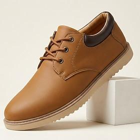 Herrebrune casual derbysko i let og komfortabelt fodtøj med snørebånd, minimalistisk smart casual stil til hverdag, kontor, rejser og afslappet weekendlook