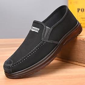 Men's Black Slip-On Casual Loafers Lightweight Comfort Walking Shoes Soft Everyday Footwear for Daily Wear, Travel, Driving, Office and Relaxed Smart Casual St