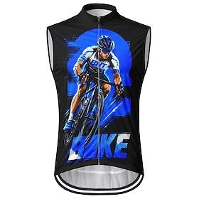 Men Cycling Vest Cycling Jersey Old Man On Bike Sleeveless Bike Vest / Gilet Jersey Top with 3 Rear Pockets Quick Dry Back Pocket Moisture Wicking Breathable S
