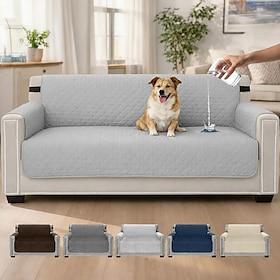 100% Waterproof Couch Cover, Patented Slip and Stain Resistant Cushion Protector Straps, US Designed Machine Washable Pet Dogs Friendly Sofas Slipcover, 70 in