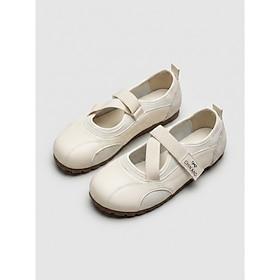 Women's Cream Mary Jane Sneakers β Soft , Elastic Strap, Lightweight Comfort Shoes for Casual, Work, and Everyday Wear