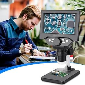 5,5 tommer LCD digitalt mikroskop, 8 mp 1-1000x forstørrelse, 8 LED-lys, genopladeligt batteri, videooptagelse til reparation af printkort, printkortinspektion