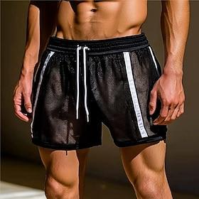 Men's Athletic Shorts Shorts Summer Shorts Casual Shorts Drawstring Pocket Elastic Waist Plain Comfort Quick Dry Short Casual Outdoor Beach Vacation Fashion Bl