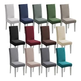 Stretch Jacquard Dining Chair Covers, Textured Spandex Slipcovers for Kitchen Hotel
