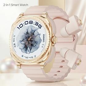 2 in 1 Smart Watch with Earbuds for Women, Bluetooth Calling Smartwatch with Built-in Wireless Headphones, Fitness Tracker, Heart Rate Sleep Monitor, HD Touch