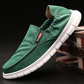Men's Green Slip-On Casual Loafers Lightweight Comfort Walking Shoes Soft Everyday Footwear for Daily Wear, Travel, Driving, Office and Relaxed Smart Casual St