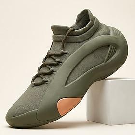 Olivengrønne herresneakers med letvægts, polstret snørebånd til aktive mænd, træning i fitnesscentret, gåture, rejser og hverdagsbrug