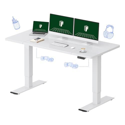 FLEXISPOT 63"x28" Large Dual Motor Electric Standing Desk, White - 198 LBS Heavy-Duty Capacity, Ideal for Home Office, Creative Studio, or Multi-Monitor Setup