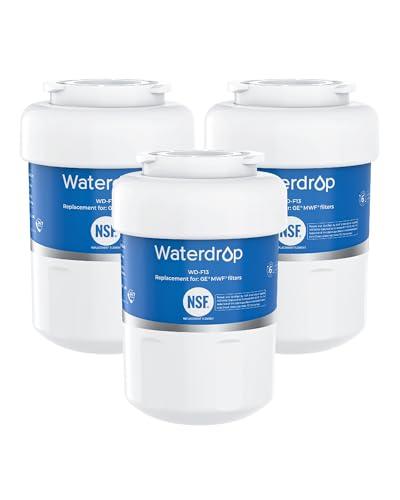 Waterdrop WD-F13 Replacement for GE® MWF®, SmartWater® MWFP, MWFINT, MWFA, GWF, HDX FMG-1, Kenmore® 9991, GSE25GSHECSS, WFC1201 Water Filter, 3 Pack