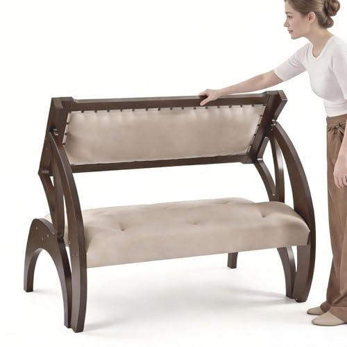 FLEXISPOT 3-in-1 Convertible Chair to Table with 2 Seats,Desk and Chair Set for 4, Upholstered Accent Chair with Solid Wood Frame, Easy Flip Design, Space Saving Furniture for Small Apartments