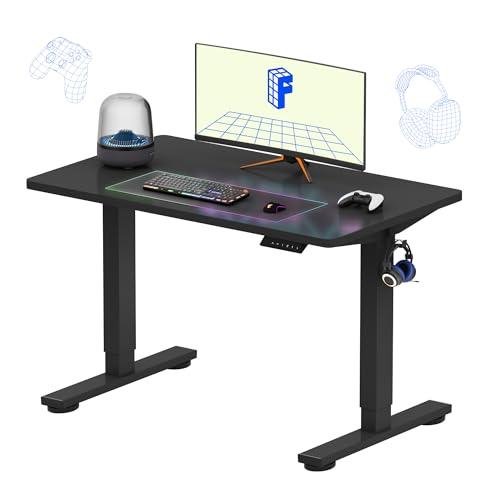 FLEXISPOT EN1 One-Piece Standing Desk, 40"x24" Seamless Desktop Electric Height Adjustable Desk for Home Office, Multi-Monitor Setups & Easy Assembly, Black (Black Frame)