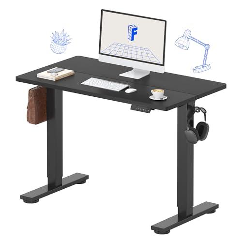 FLEXISPOT Standing Desk Electric Height Adjustable Desk with 40 x 24 Inch Splice Board, Home Office Computer Workstation, Black Top + Black Frame