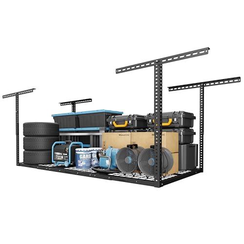 FLEXIMOUNTS 3x6 Overhead Garage Storage Adjustable Ceiling Rack 72" Length x 36" Width x 40" Height, 450lbs Weight Capacity, Hammertone, Classic Series