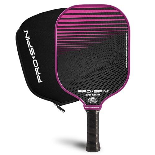 PRO-SPIN Pickleball Paddle – USAPA Approved Graphite Carbon Paddle with Indoor & Outdoor Balls, Carry Bag & Cover (Pink, 1-Pack)