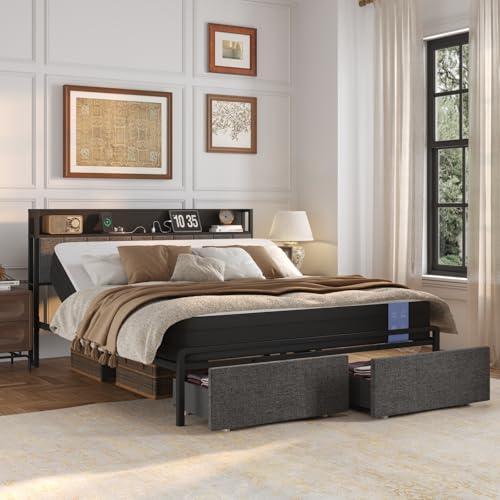 FLEXISPOT BF21Q Adjustable Bed Frame with 10 Inch Queen Size Gel Memory Foam Mattress, Viscose from Bamboo, Medium Firm, Certi-PUR & Oeko-TEX Certified, Bonus 4-Piece Queen Sheet Set Included.