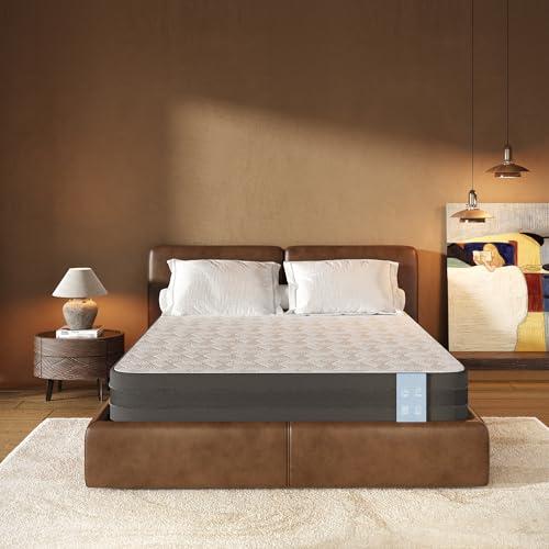 FLEXISPOT 10'' Queen Size Cooling Gel Memory Foam Mattress, Viscose from Bamboo, Medium Firm, 10-Year Warranty, Mattress-in-A-Box, Certi-PUR & Oeko-TEX Certified, Washable, Fire-Resistant.