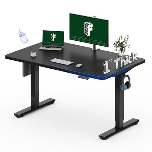 FLEXISPOT 48"x30" One-Piece Electric Standing Desk, 1" Thick Seamless Desktop for Home Office, Study & Multi-Monitor Setup, Black